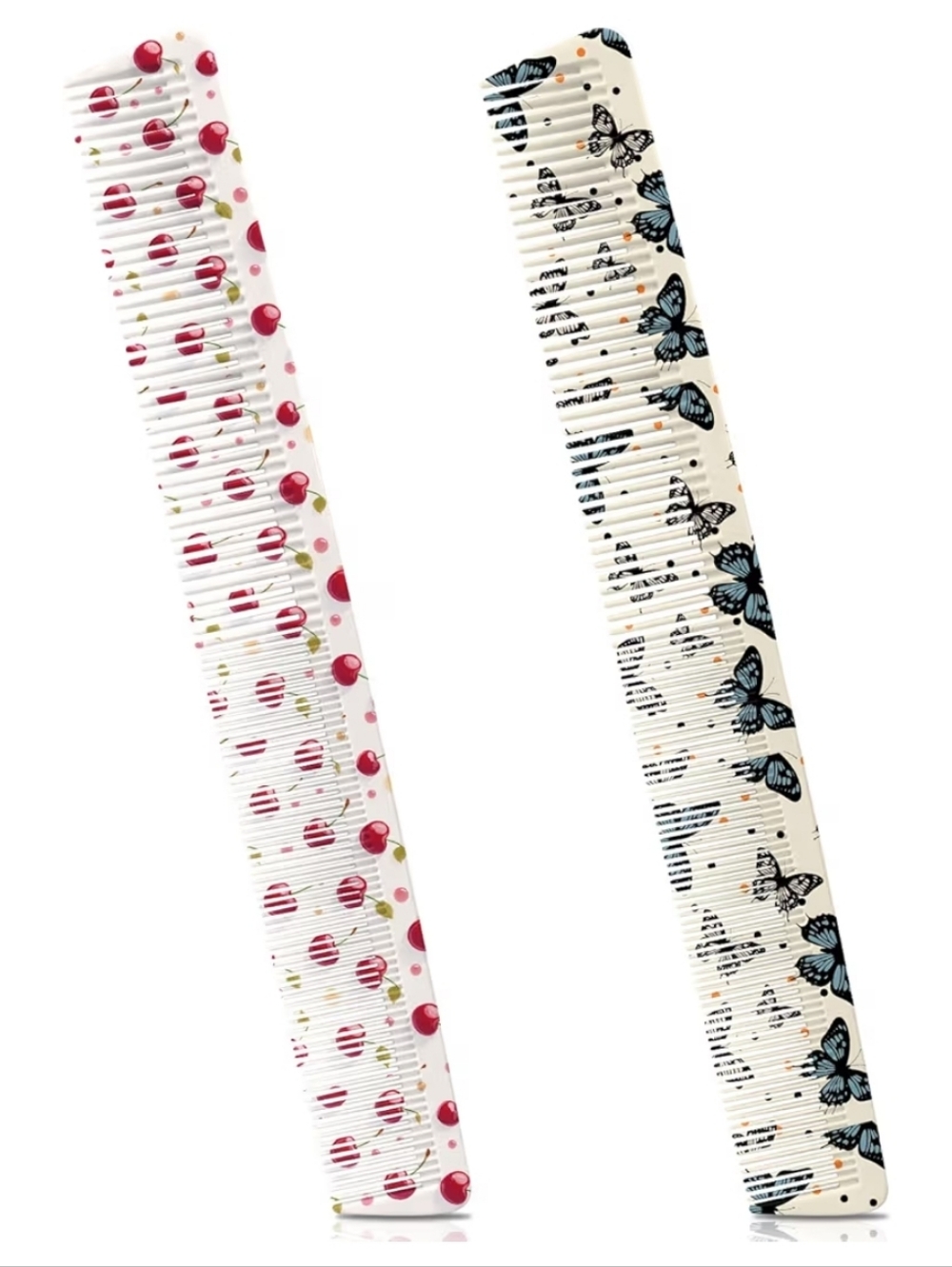Cherry & Butterfly 2PCS Fine Tooth & Wide Tooth Comb 